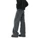 Retro Washed Old Jeans Men's Spring And Autumn Pleated Tooling Micro-pull Pants_mkmklike.com