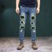 Men's Slim Fit Beaded Jeans Casual High End Long Pants Spring Trendy European Style_mkmklike.com