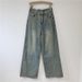 Women's Clothing Retro And Fashionable Ins Striped Jeans New Style Stylish Design Lazy Style Wide Leg Trousers For Women_mkmklike.com