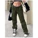 Women's Casual Long Pants INS Cargo Style Six Pockets WT423 Autumn Season Relaxed Everyday Wear Versatile Comfortable Feshion Trend_mkmklike.com