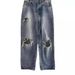 Men's Vintage Washed Distressed Knee-Slit Straight Leg Jeans Streetwear Style Denim Pants With Ripped Details_mkmklike.com