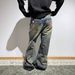 Retro Ripped Thin Jeans for Men American High Street Graffiti Trendy Loose Straight Leg Wide Leg Pants Design Conscious Cool And Stylish_mkmklike.com