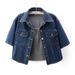 Chicco 2023 Summer New Versatile Sleeve Denim Jacket Women, Short Loose Korean Style Top, Small Shawl Cardigan For Outerwear_mkmklike.com