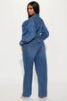 K Slim Fit Elastic Loose Long Sleeved Denim Jumpsuit_mkmklike.com