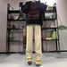Yellow Mud Elastic Waisted Workwear Jeans For Men In Early Spring, Long Pants, Ooted Narrow Cut American Style Micro_mkmklike.com
