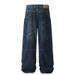 Streetwear Asymmetrical Patchwork Jeans – Unisex Baggy Denim Pants With Curved Hem (Blue, S-XXL)_mkmklike.com