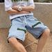 Denim Shorts Trendy Brand Retro Towel Embroidered Letter Sports Five-point Pants Men's And Women's Street Loose And Versatile Casual Shorts_mkmklike.com