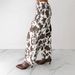 European And American Retro Cow-print Jeans Women, Stylish High-waisted Wide-leg Pants, New Wholesale For Cross-border_mkmklike.com