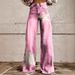 Women's Thin Anti-Denim Wide Leg Pants 3D Trendy Bell Bottom for Autumn Winter Hot Selling One Piece Casual Denim_mkmklike.com
