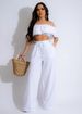 Women's clothing new style suit temperament one shoulder ruffled short top wide leg trousers suit_mkmklike.com