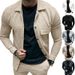 Cross-Border Autumn Casual Men's Heavyweight Twill Turn-Down Collar Long Sleeve Top European And American_mkmklike.com