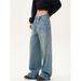 Unisex High-Street Straight Jeans – Vintage Washed, Relaxed Fit & Wide-Leg (Effortless Chic & Everyday Essential)_mkmklike.com