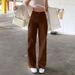 Women's Clothing New Solid Color Jeans For Women, Loose And Slim, High Waisted Straight Pants For Women, Casual Trousers_mkmklike.com
