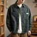 Denim Jacket Men's Plus Size Trendy Brand Spring And Autumn New Washed Jacquard Lapel Casual Shirt_mkmklike.com