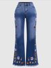 K New High Elasticity Embroidered Flared Jeans For Women_mkmklike.com