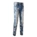 Men's Clothing Slim High Street High Craft Star Patch Slim Fit With Star Patches & Stretch Comfort - High Street Fashion Denim Pants For Urban Style_mkmklike.com