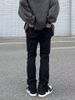 Men's Clothing Vintage Distressed Denim Jeans With Raw Hem & Frayed Details, Straight Leg To Slight Flare Fit, High Street Fashion For Casual Wear_mkmklike.com