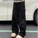 Men's Clothing Vibe Style Black High Street Pants Men's Workwear Functional Button Design Niche Couple Trendy Jeans_mkmklike.com