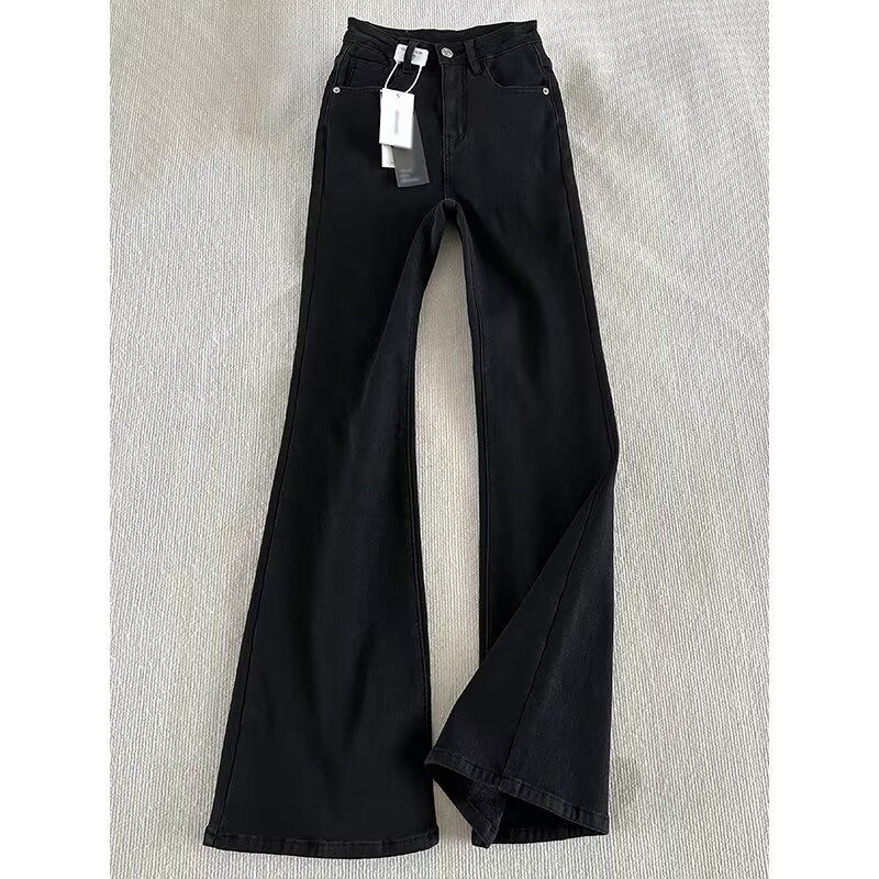 Men's Slim Flared Jeans – Stretch Black Denim Pants For Casual & Streetwear Men's Clothing_mkmklike.com