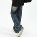 Men's Premium Heavyweight Distressed Denim Jeans Relaxed Fit High Street Wide Leg Straight Pants Vintage Wash_mkmklike.com