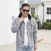Cross-Border European And American New Heavy Jacquard Long Sleeve Color-Block Hooded Cardigan Sports Casual Men's Jacket_mkmklike.com