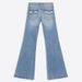 Women's Rhinestone Wing Embroidery Low Waisted Flared Jeans Denim Trousers_mkmklike.com