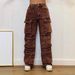 K European And American Fashion Street Style Pocket Diamond Inlaid Casual Jeans Work Pants_mkmklike.com