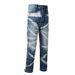 Men's Clothing Retro Whitened Workwear Lumberjack Straight Jeans Men's Jeans Multi Pocket Ripped Jeans_mkmklike.com