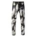 Youth Contrast Color Paint Splash Ink Graffiti Slim Fit Skinny Jeans For Men And Women_mkmklike.com