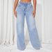 Plus Size High-Waisted Straight Leg Jeans – Classic Blue Relaxed Fit Denim Pants For Women (Wide-Leg Comfort Stretch Trousers)_mkmklike.com