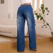 Women's Stretch Straight Leg Jeans – Mid-Rise Comfort Denim Pants, Casual & Versatile, Dark Blue & Light Blue (S-XXL)_mkmklike.com