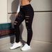 Women's Clothing Skinny Jeans With Ripped Details Black Ripped Skinny Jeans With Belt Loops - High Waist Stretch Denim Pants For Street Fashion_mkmklike.com