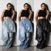 Distressed Denim Pants For Women - Vintage Patchwork Straight Leg Jeans | Grunge Streetwear Pants With Destroyed Details (S-XXL)_mkmklike.com