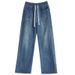 Women's Autumn Loose Fit Slimming Straight High-Waisted Vintage Plus Size Wide-Leg Jeans, Floor-Length Casual Pants That_mkmklike.com