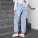 Women's High-Waisted Rhinestone Embellished Jeans – Trendy Straight-Leg Denim Pants For Streetwear & Casual Chic_mkmklike.com