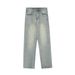 Solid Color Washed Vintage Jeans Men's INS Street Style Loose Straight Long Trendy Brand Casual Pants_mkmklike.com
