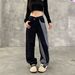 Vintage High Street Distressed Denim Jeans For Men & Women - Relaxed Fit Wide Leg Straight Pants With Sickle Cut, Dark Blue & Indigo Wash_mkmklike.com