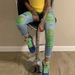 Women's Clothing new street fashion skinny pants light color hole stretch jeans for women_mkmklike.com