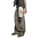 Women's Distressed Wide-Leg Cargo Pants - 90s Grunge Revival With Adjustable Ties & Asymmetrical Hem_mkmklike.com