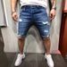 Men's Clothing New Denim Shorts With Holes Slim Fit Men's Mid Pants Men's Mid Pants_mkmklike.com
