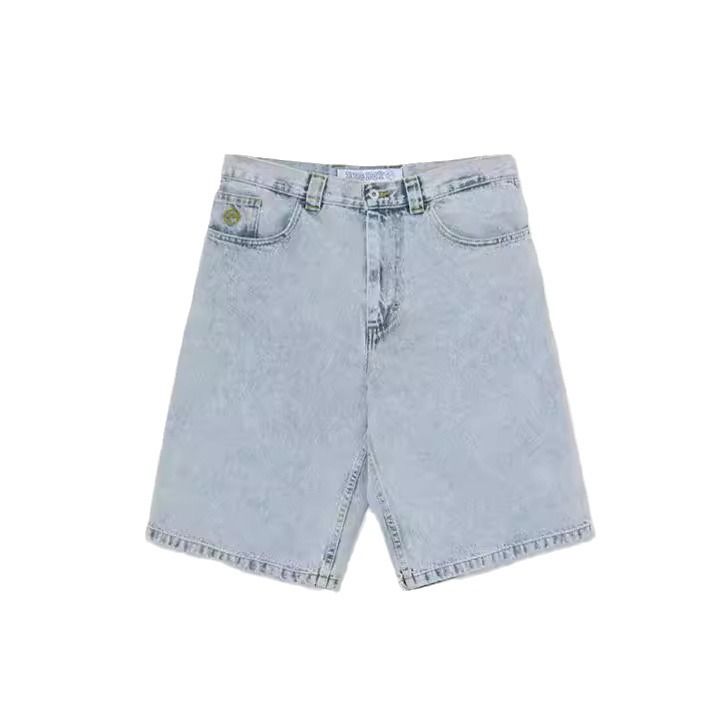 Men's Big Boy Embroidered Skateboard Loose Fit Denim Shorts_mkmklike.com