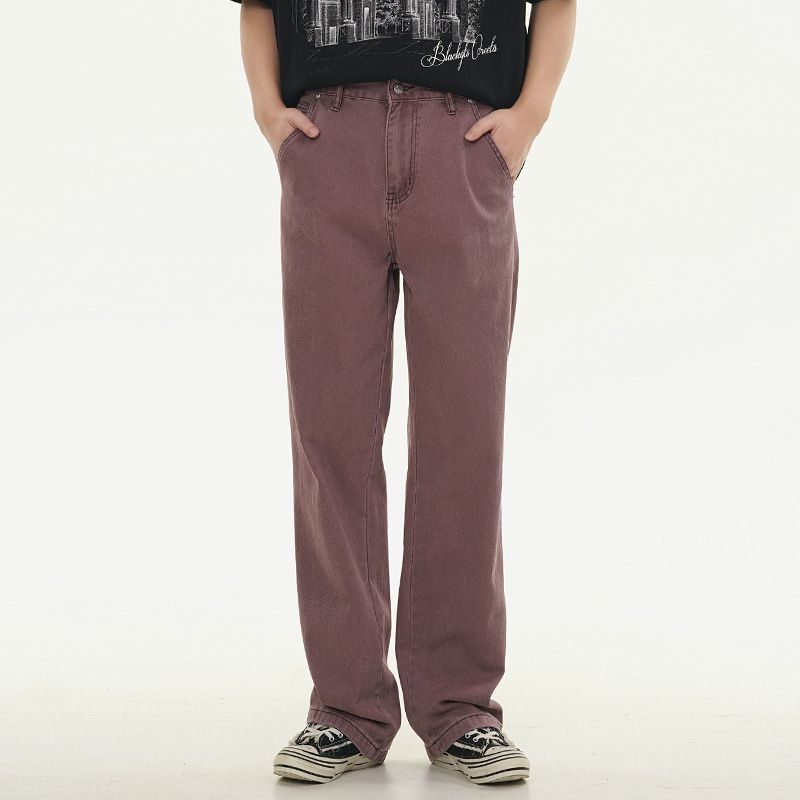 Nordmann MUCHU Clothing | Purple High Street Cleanfit Jeans Men's High-end Commuting American Style Loose Straight Long Pants_mkmklike.com