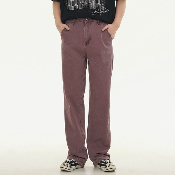 Nordmann MUCHU Clothing | Purple High Street Cleanfit Jeans Men's High-end Commuting American Style Loose Straight Long Pants_mkmklike.com