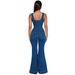 Women's Sexy Denim Jumpsuit With Flared Pants – Casual Suspender Romper For Spring/Summer (Bluish, S-2XL)_mkmklike.com