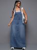 K Large Size Women's New Denim Spicy Style Shoulder Strap Skirt_mkmklike.com