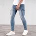 Men's Clothing Men's Slim Fit Skinny Jeans Retro Floral Style Stretch Denim With Side Pockets For Formal & Casual_mkmklike.com