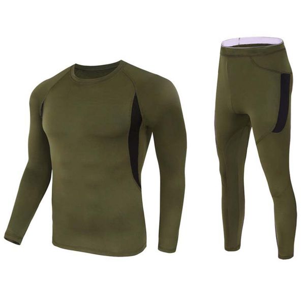 Men's Clothing outdoor tactical fleece thermal underwear set quick drying cycling fitness tight functional underwear sports suit_mkmklike.com