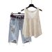 Women's Clothing Summer Outfit With A Complete Set Of Women's New Light Luxury Design Hollow Vest Vest Hole Shorts Three Piece Set_mkmklike.com