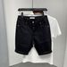 Men's Clothing Hot Diamond Slim Stretch Denim Shorts Summer New Men's White 4 Point Pants_mkmklike.com
