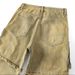 Heavyweight Yellow Mud Dyed Distressed Workwear Denim Shorts, Men's Summer Trendy Multi Pocket Loose Fitting Five Point Pants_mkmklike.com